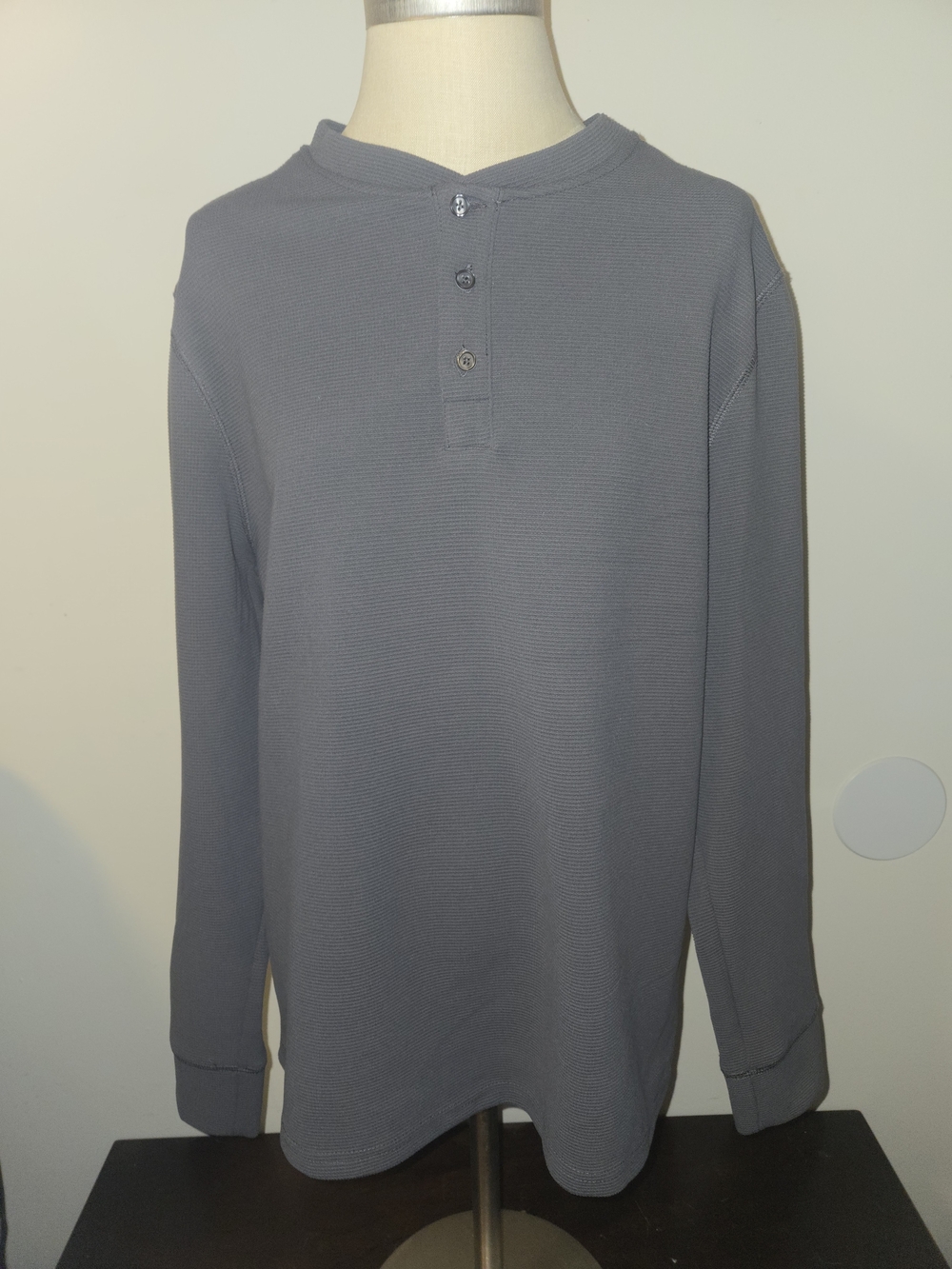 Nwt Men's Thomas Sterling Waffle Knit Button- Up Shirt Charcoal Size Small
